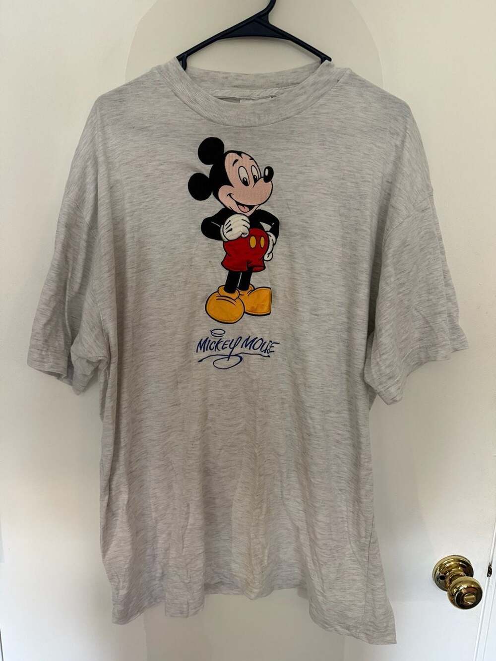 Vintage Mickey, Inc. Heather Grey Embroidered Mickey Mouse T-Shirt
